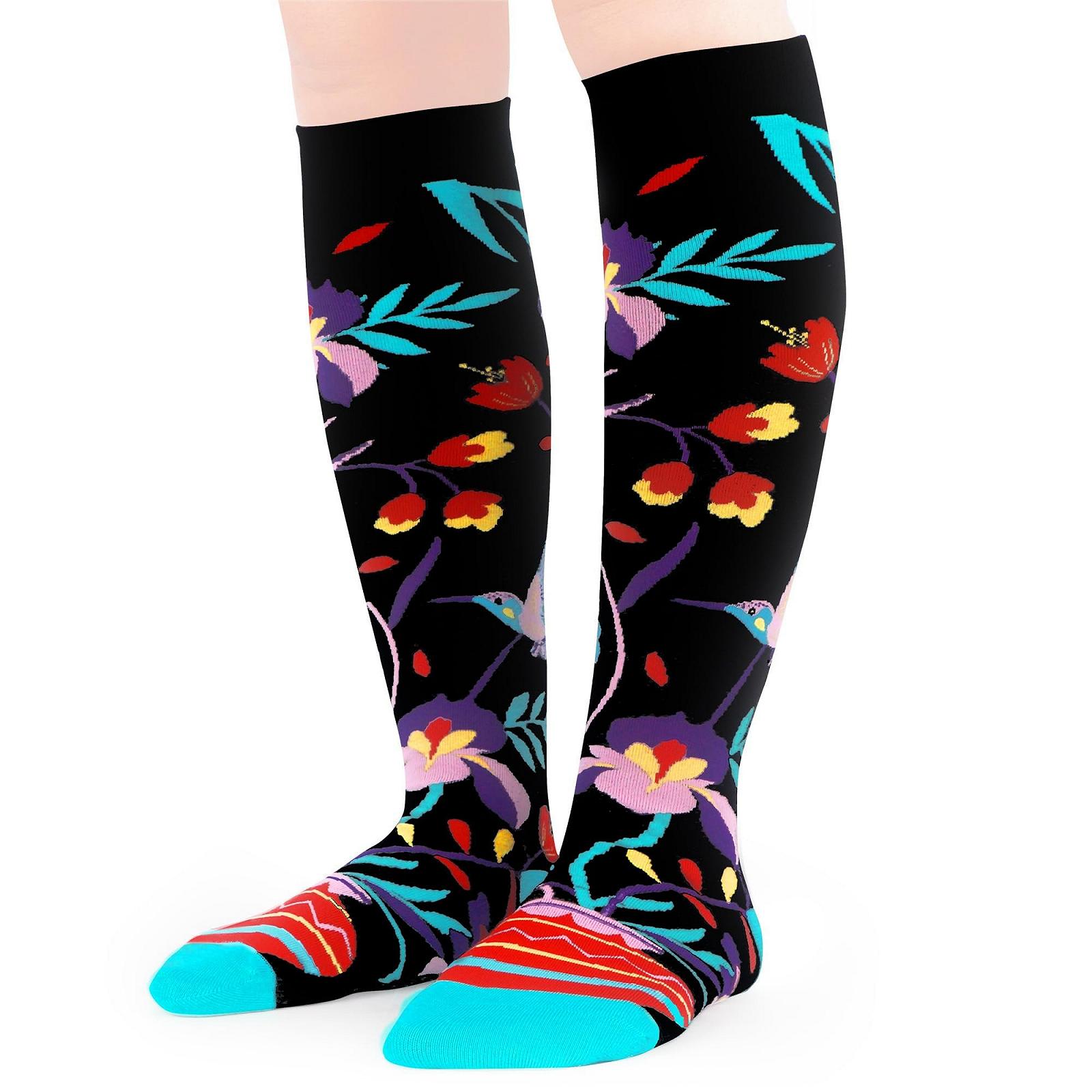 Гольфы женские MAKABO с красочным узором, 3 пары, длинные разноцветные носки, размер 35-38, 39-42, фото №4