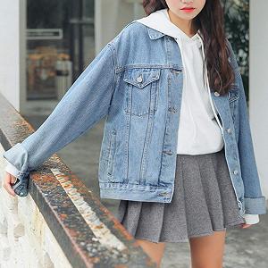 Джинсовая куртка Beskie Oversized, женская, длинный рукав, бойфренд, свободный крой, пальто synthetic.ua - Фото 1