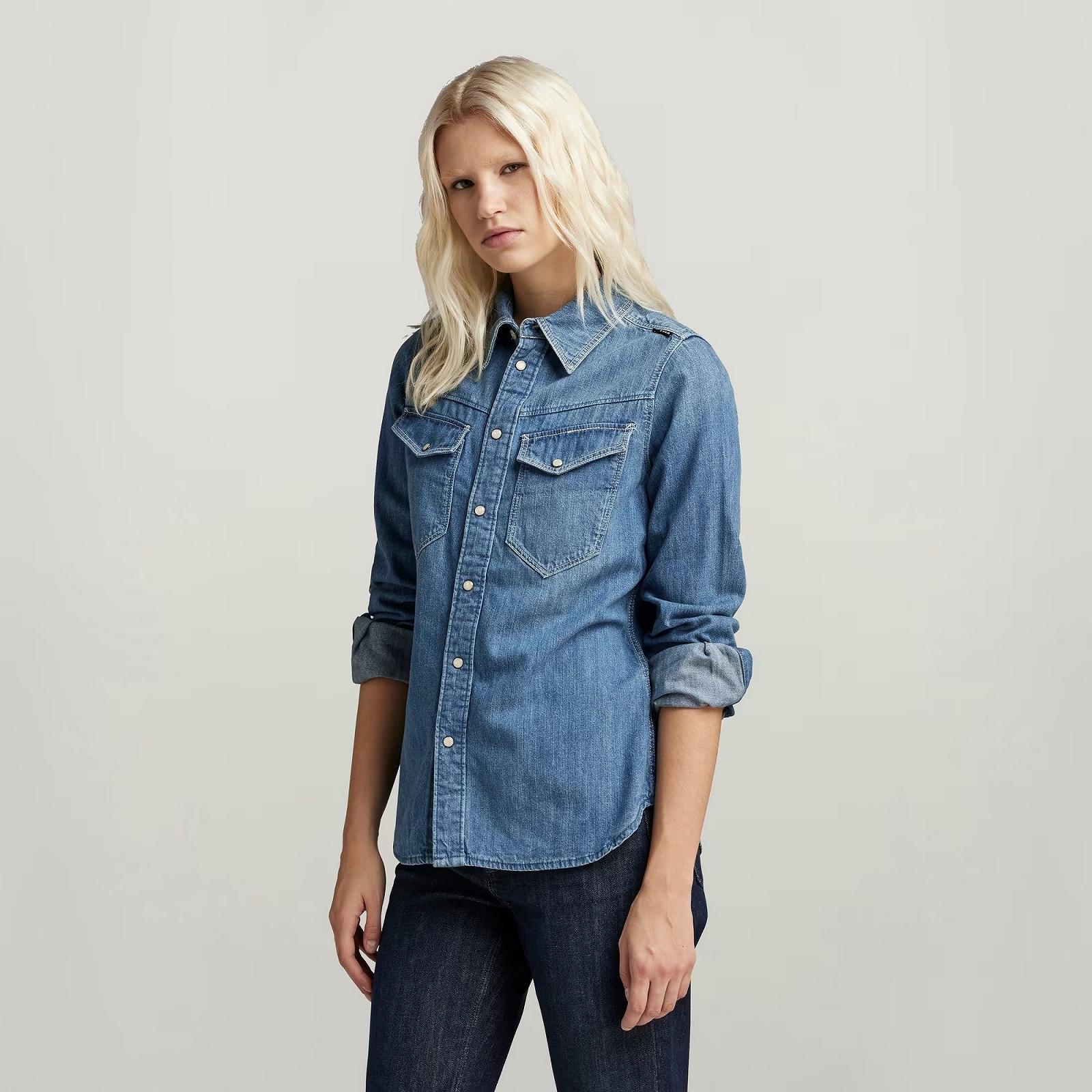 Жіноча сорочка G-Star RAW Slim Denim Shirt - S, фото №2
