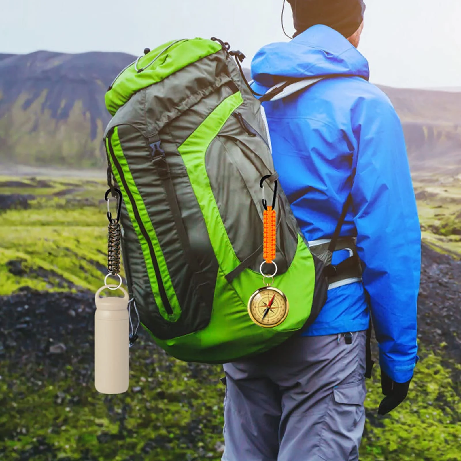 Брелок Paracord XREE 3 шт. Чорний, помаранчевий та камуфляжний, фото №6