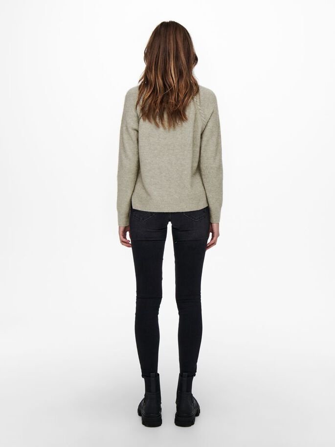 Пуловер ONLGABI LIFE L/S O-NECK PULLOVER CC KNT 15231424-Kalamata-Detail:W. MELANGE ONLY Сірий M, фото №2