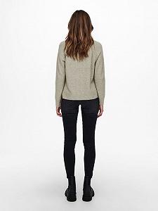 Пуловер ONLGABI LIFE L/S O-NECK PULLOVER CC KNT 15231424-Kalamata-Detail:W. MELANGE ONLY Сірий S synthetic.ua - Фото 1