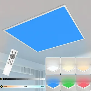 LED Glitzerlife Плоска стельова лампа Зміна кольору Dimmable 24 Вт Білий З пультом дистанційного керування Квадратна - Фото 1