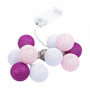 Гірлянда Ideen mit Herz Ball, 10 LED, кульки діаметром 35 мм, білий, рожевий, ягідний synthetic.ua - Фото 1