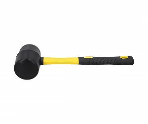Киянка резиновая Hardy Working Tools 75 мм с двухкомпонентной рукояткой Черная synthetic.ua - Фото 1