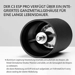 Ручная кофемолка TIMEMORE Chestnut C3 ESP Pro All-Metal с точной регулировкой помола, нержавеющая сталь и коническая кофемолка, складная ручка, контейнер для зерен 25 г Черный synthetic.ua - Фото 1