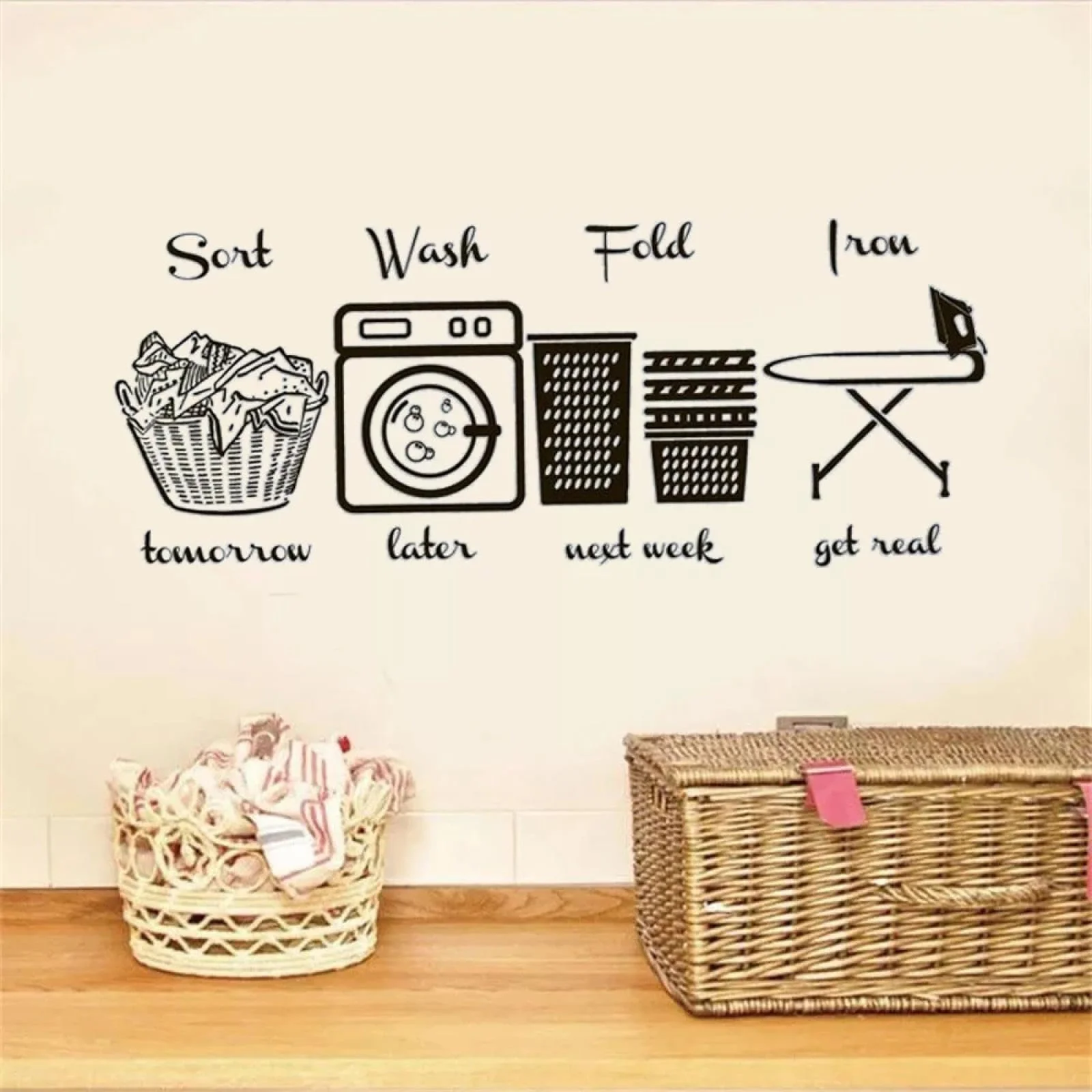 Наклейка на стіну Laundry Logo Laundry Room Цитата 42 x 104 см, фото №1 Наклейка на стіну Laundry Logo Laundry Room Цитата 42 x 104 см, фото №1