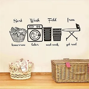 Наклейка на стіну Laundry Logo Laundry Room Цитата 42 x 104 см - Фото 1