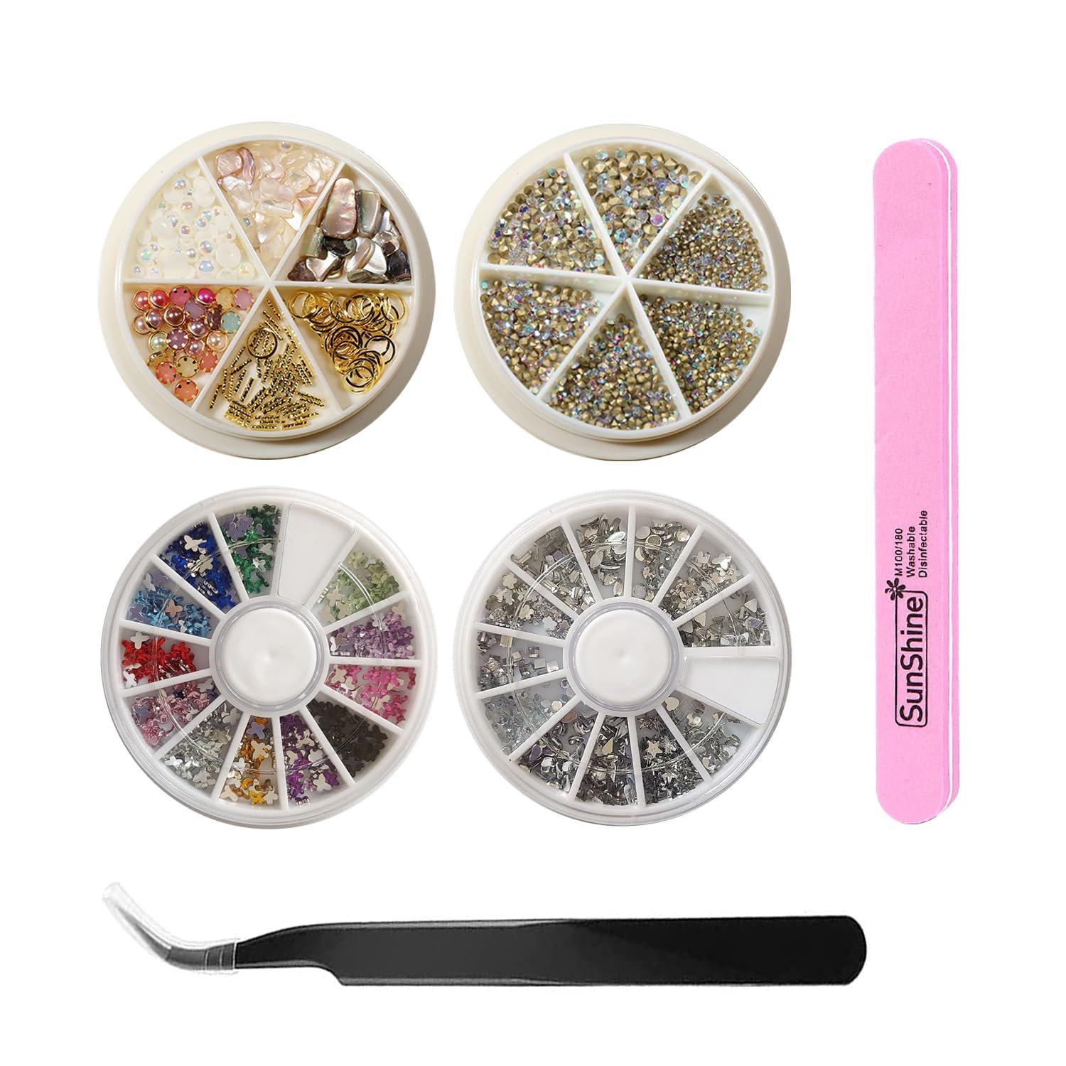 Стрази для нігтів Кришталеві Діаманти для нігтів Змішаний Стиль з Перлинами, фото №1