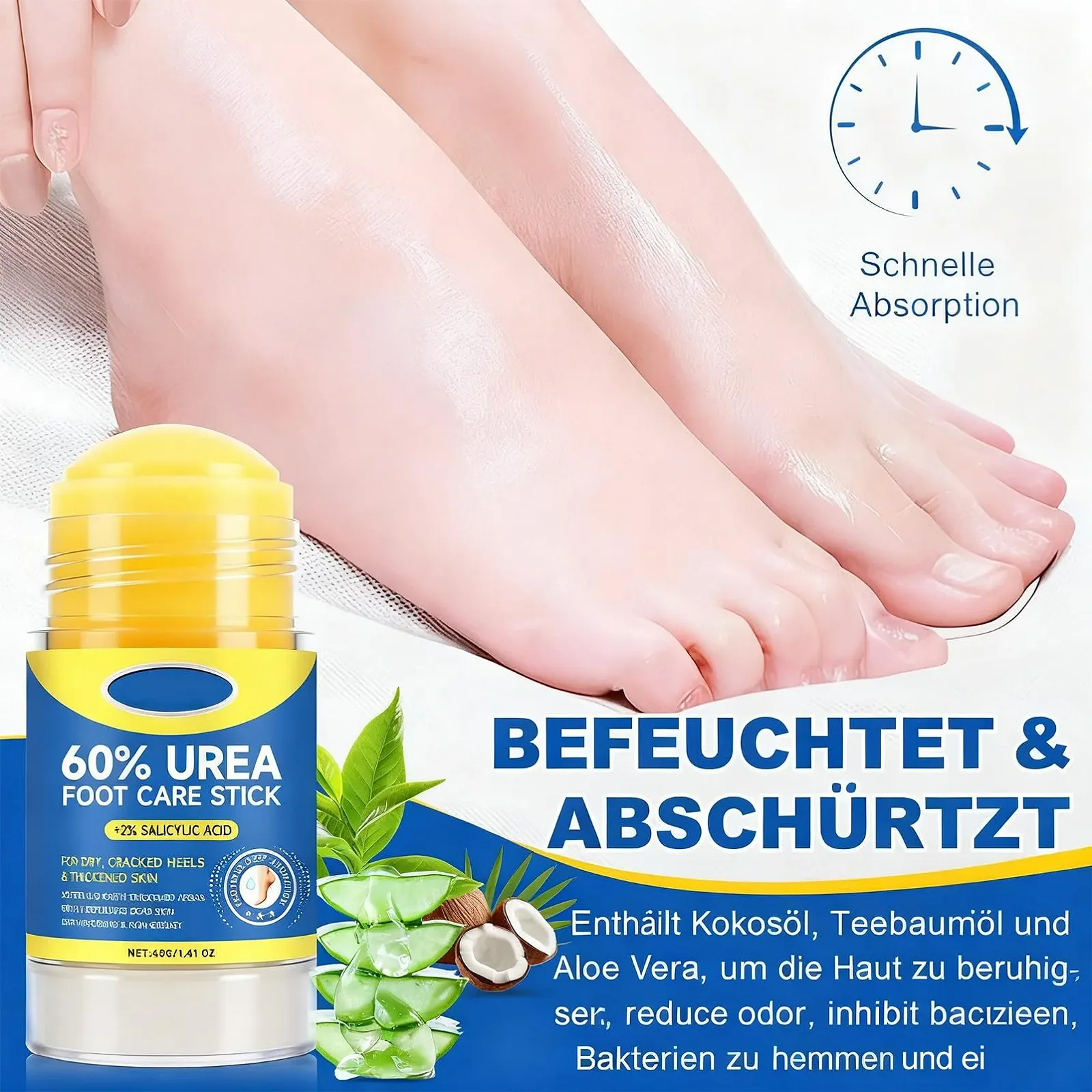 Крем-стик для ног Urea 60% с Aloe Vera и Coconut Oil 2 шт, фото №5