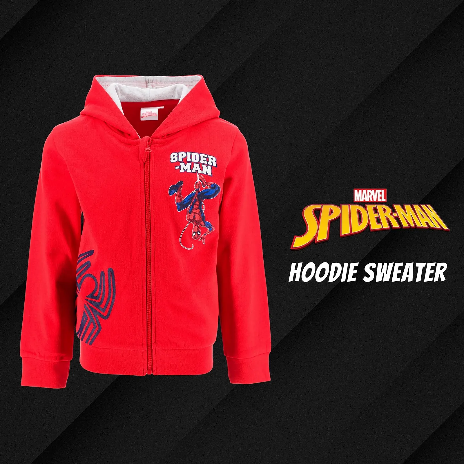 Толстовка з капюшоном для хлопчиків Marvel Spiderman на блискавці, фото №3