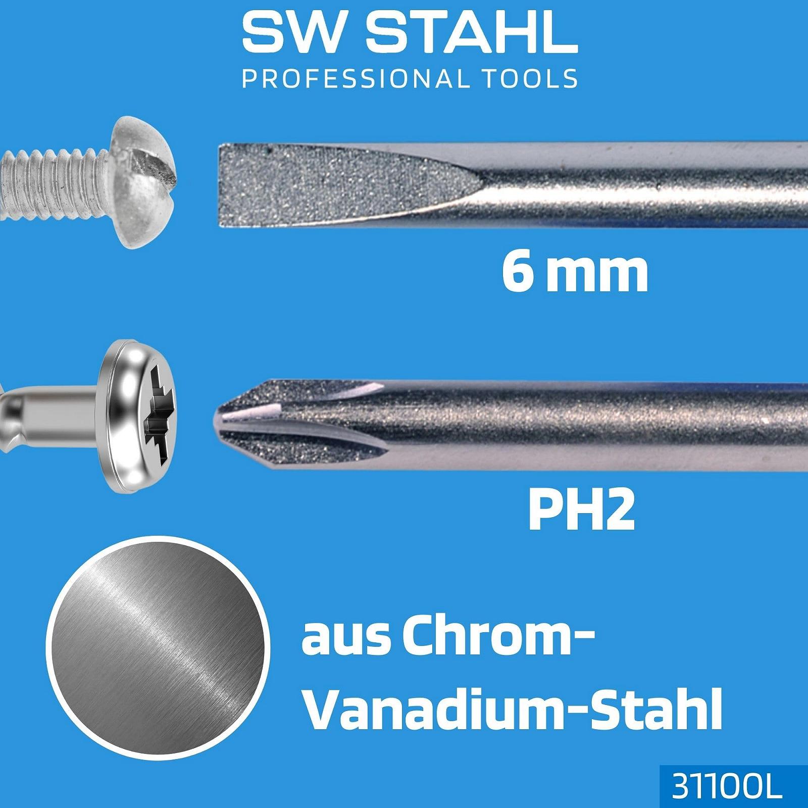 Набор отверток SW-Stahl 31100L Schlitz и Kreuz, длинный, фото №3