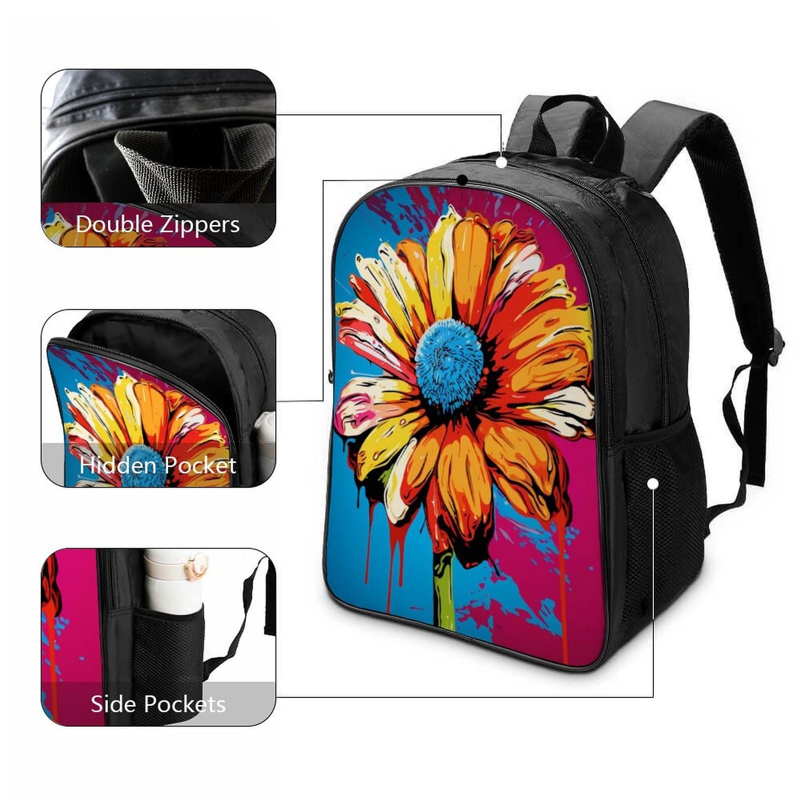 Шкільний рюкзак MXRMXR Flower 40x28x16см, фото №3