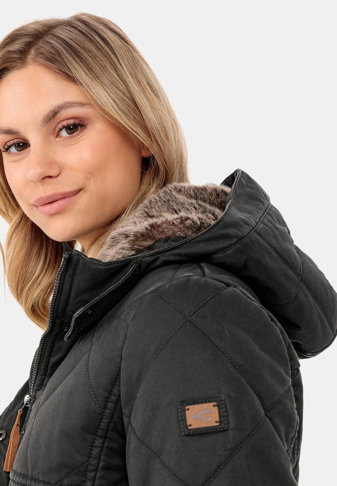 Жіноче стьобане пальто camel active у вінтажному стилі, фото №7