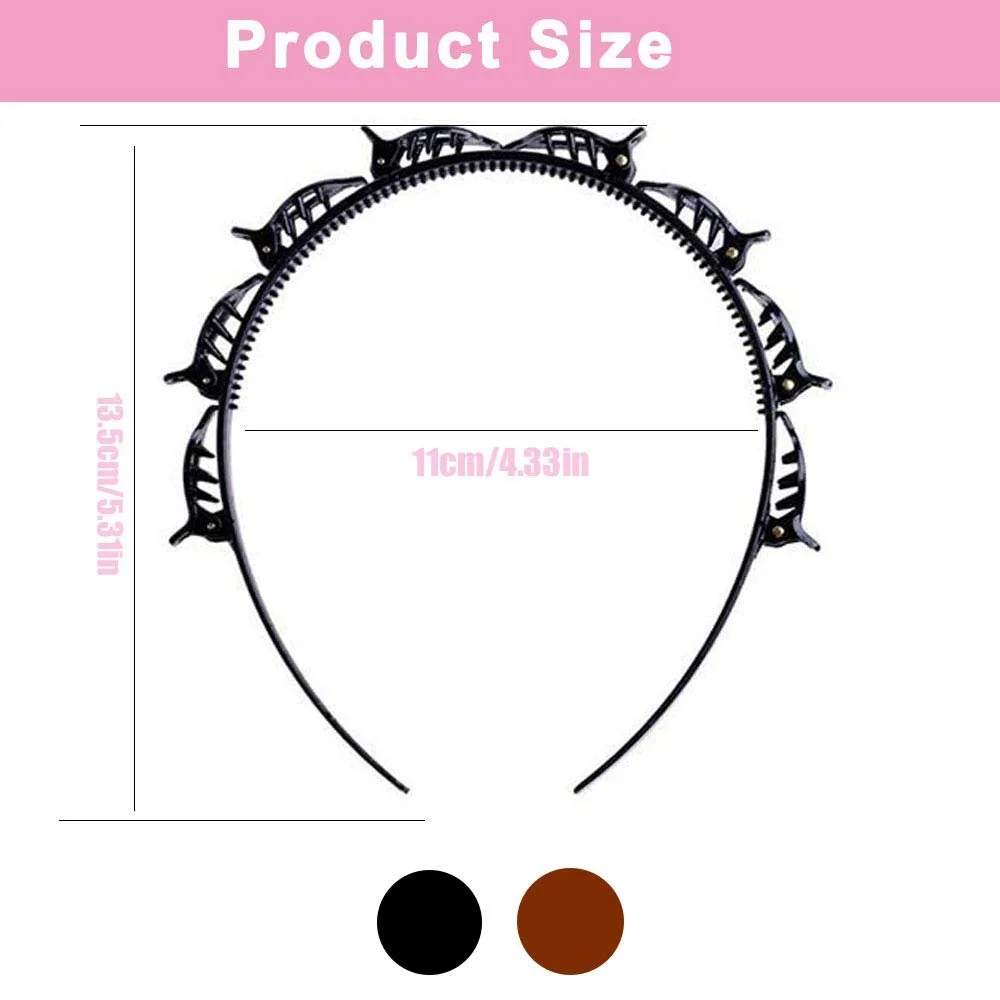 Обруч для волос Двойная челка, 2 шт, фото №2