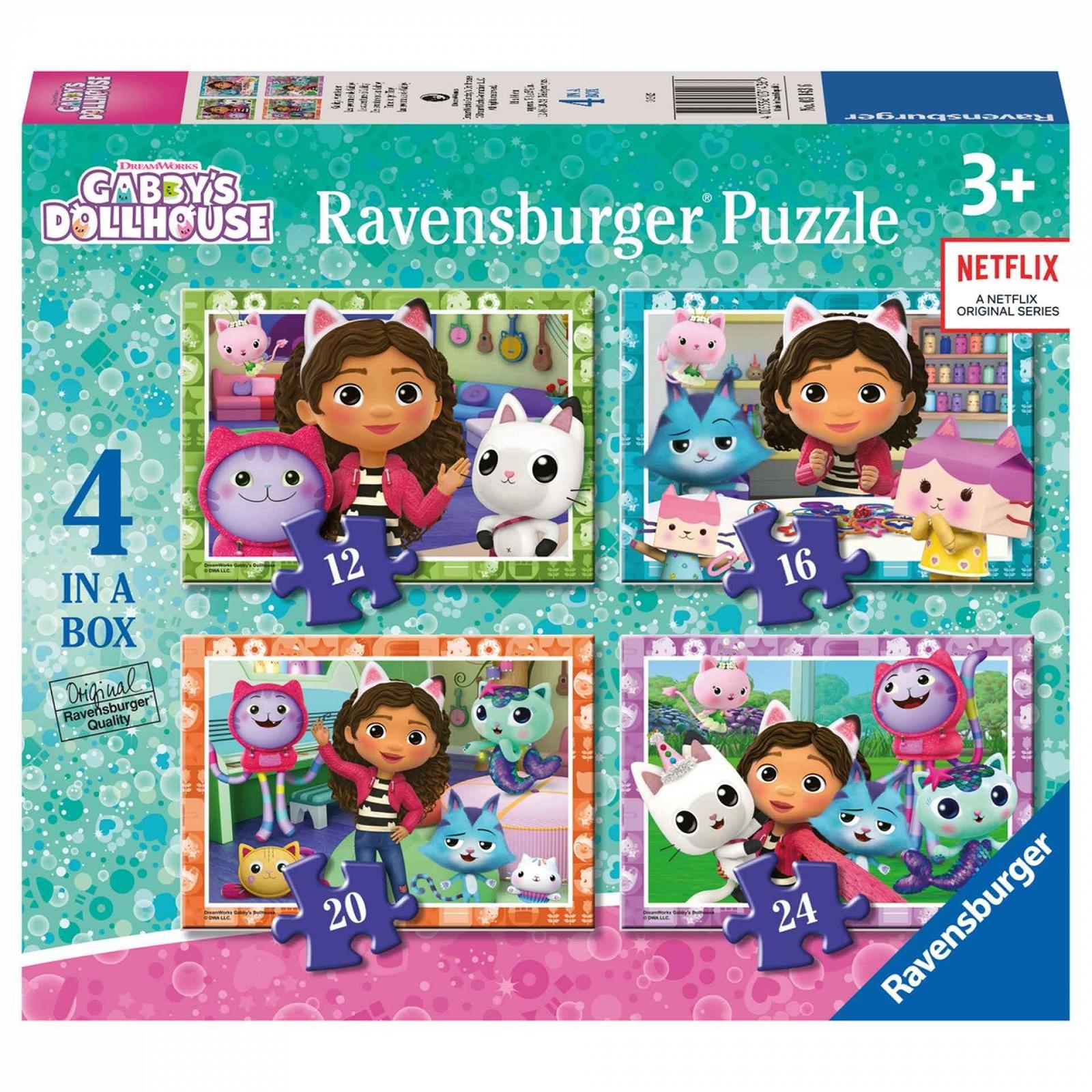 Пазл Ravensburger Gabby's Dollhouse 4 в 1 (12, 16, 20, 24 элемента), фото №1
