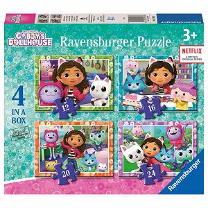 Пазл Ravensburger Gabby's Dollhouse 4 в 1 (12, 16, 20, 24 элемента) - Фото 1