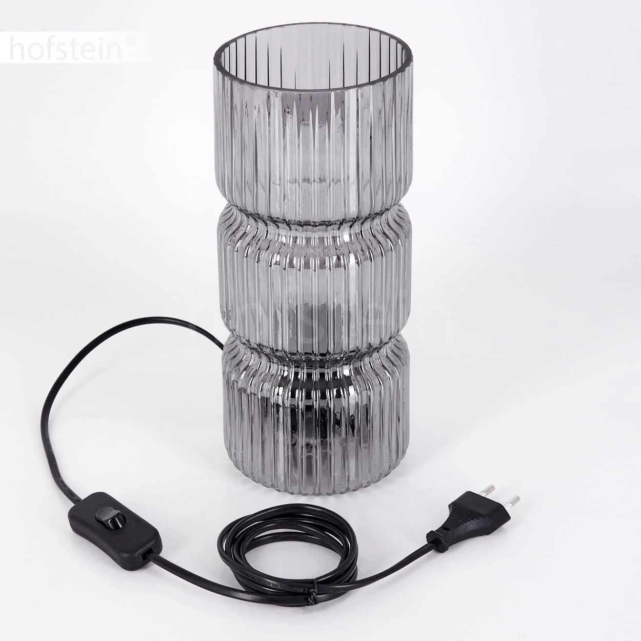 Настільна лампа Penteado Modern Vintage / Retro Design Метал / Скло Ø10,5 см E27 Чорний / Димчастий, фото №6