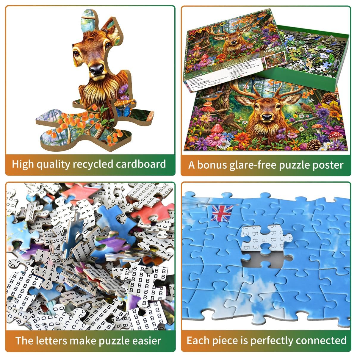 Пазл 1000 елементів 70 x 50 см Казковий ліс та олень, фото №3 Пазл 1000 елементів 70 x 50 см Казковий ліс та олень, фото №3