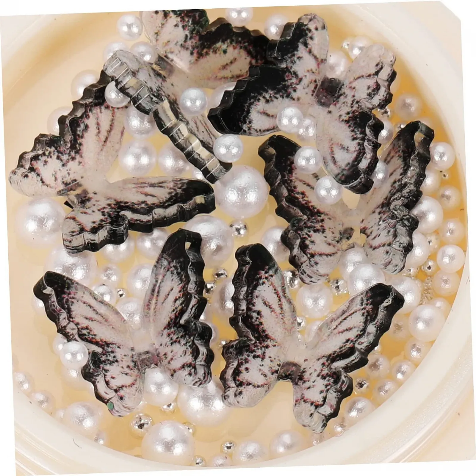 Украшения для ногтей Healeved Камелии из черного чая со стразами, благородные цветочные украшения для творческого маникюра и DIY-проектов для ногтей, фото №7