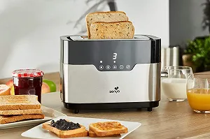 Тостер Senya Smart Toaster, 2 широкі відділення, тактильні кнопки, LED дисплей, корпус з нержавіючої сталі 850 Вт synthetic.ua - Фото 1