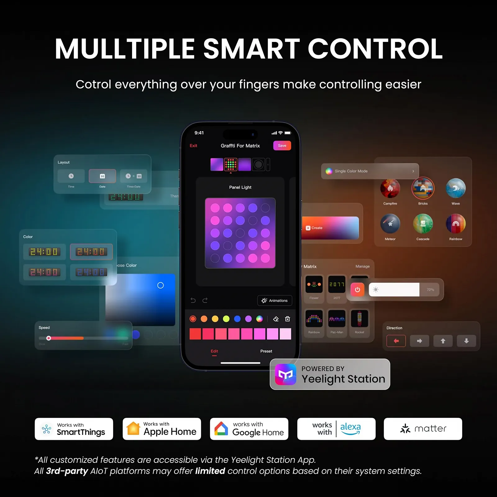 Умная настольная лампа Yeelight Cube Wi-Fi/Bluetooth Black, фото №4