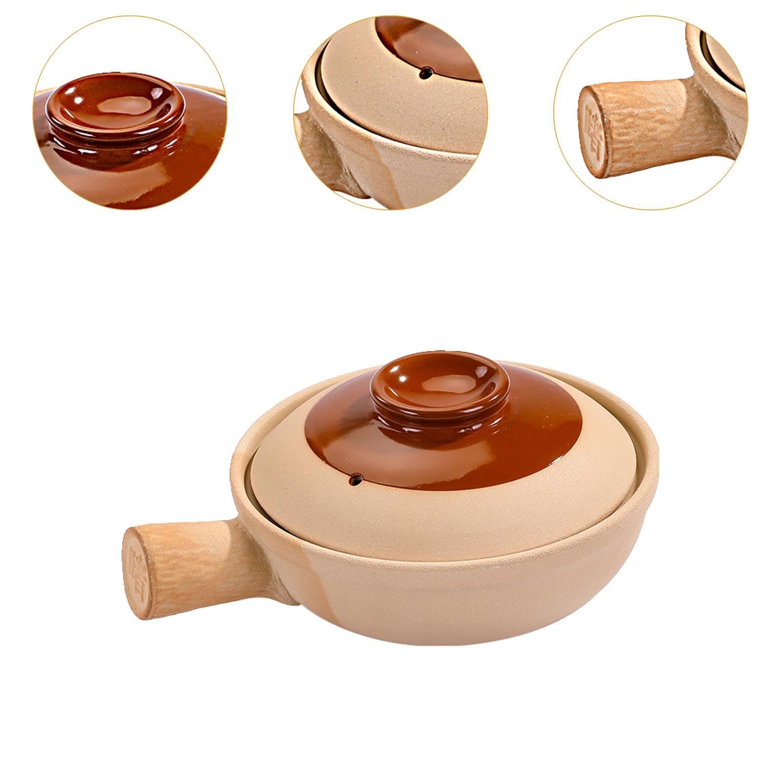 Ківш керамічний для рису та тушкування з кам'яної кераміки з кришкою, фото №2 Ківш керамічний для рису та тушкування з кам'яної кераміки з кришкою, фото №2