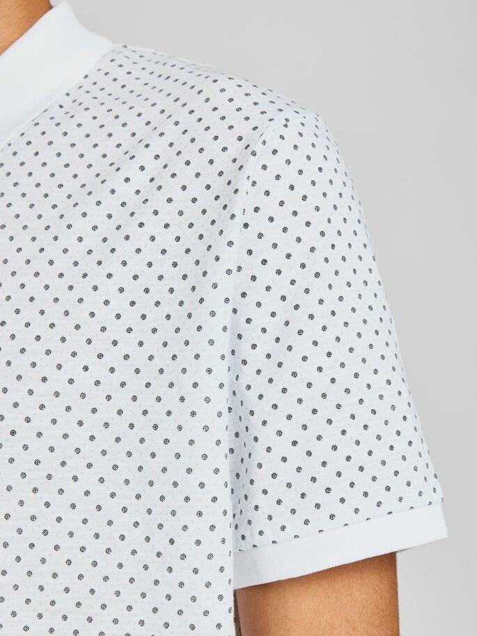 Поло JJEJACK DETAIL POLO SS NOOS 12201315--AOP:Full Body Jack&Jones Білий S, фото №4