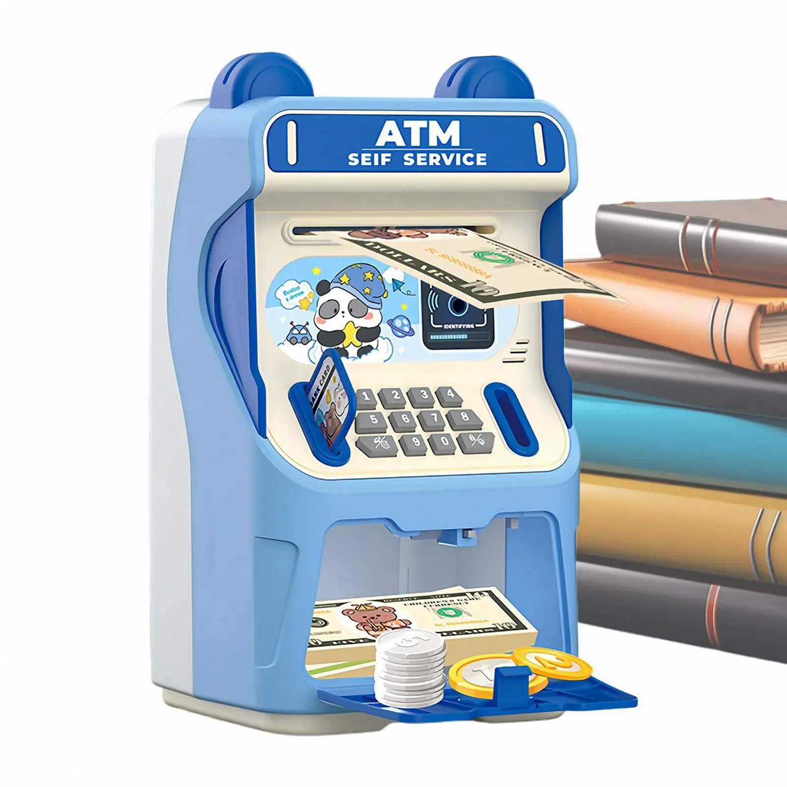 Скарбничка-банкомат дитяча музична з розпізнаванням обличчя Кролик, фото №9