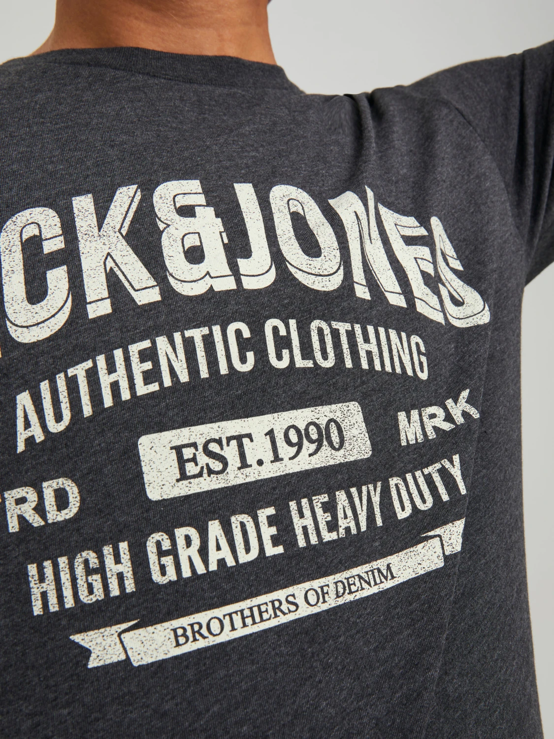 Футболка Jack&Jones JJEJEANS TEE SS O-NECK NOOS 22/23 12210949 Tёмный Меланж 2XL, фото №4