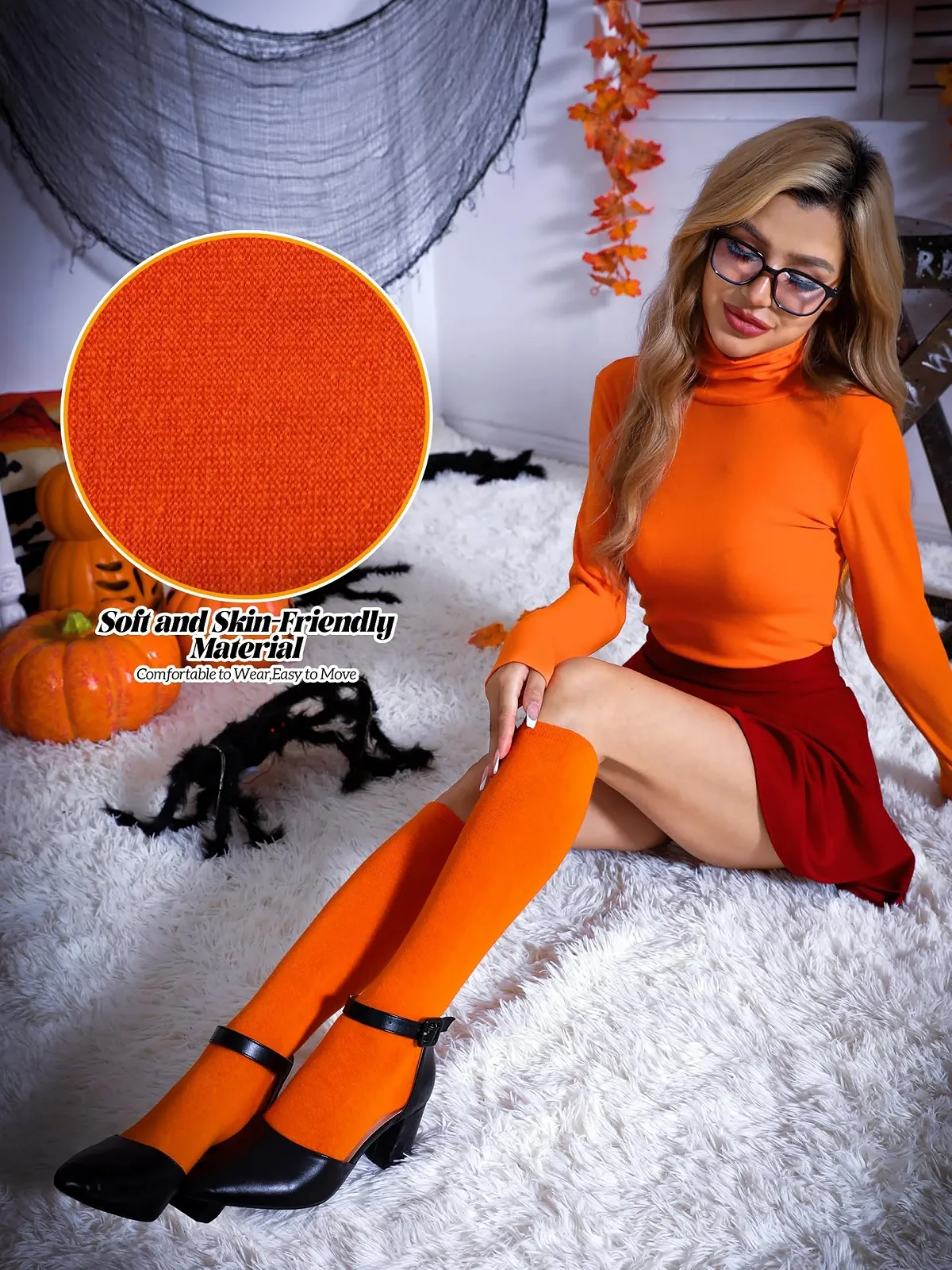 Шкарпетки до коліна Halloween, однотонні, фото №5 Шкарпетки до коліна Halloween, однотонні, фото №5