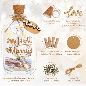 Копилка Свадебный подарок Бутылка Light Bottle для невесты и жениха, светодиодная "Just Married" synthetic.ua - Фото 1