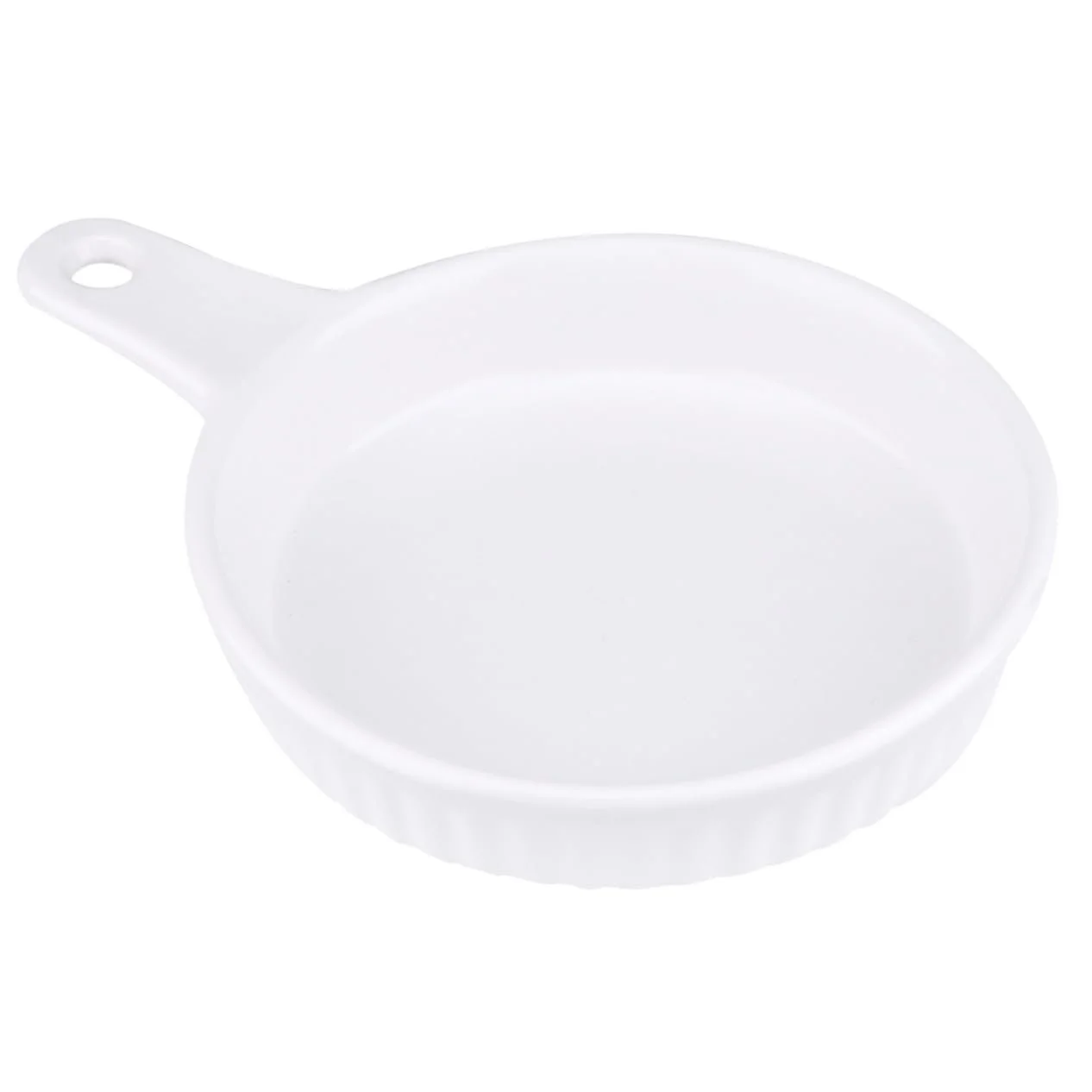 Форма для запікання Gatuida керамічна кругла з ручкою біла, фото №1