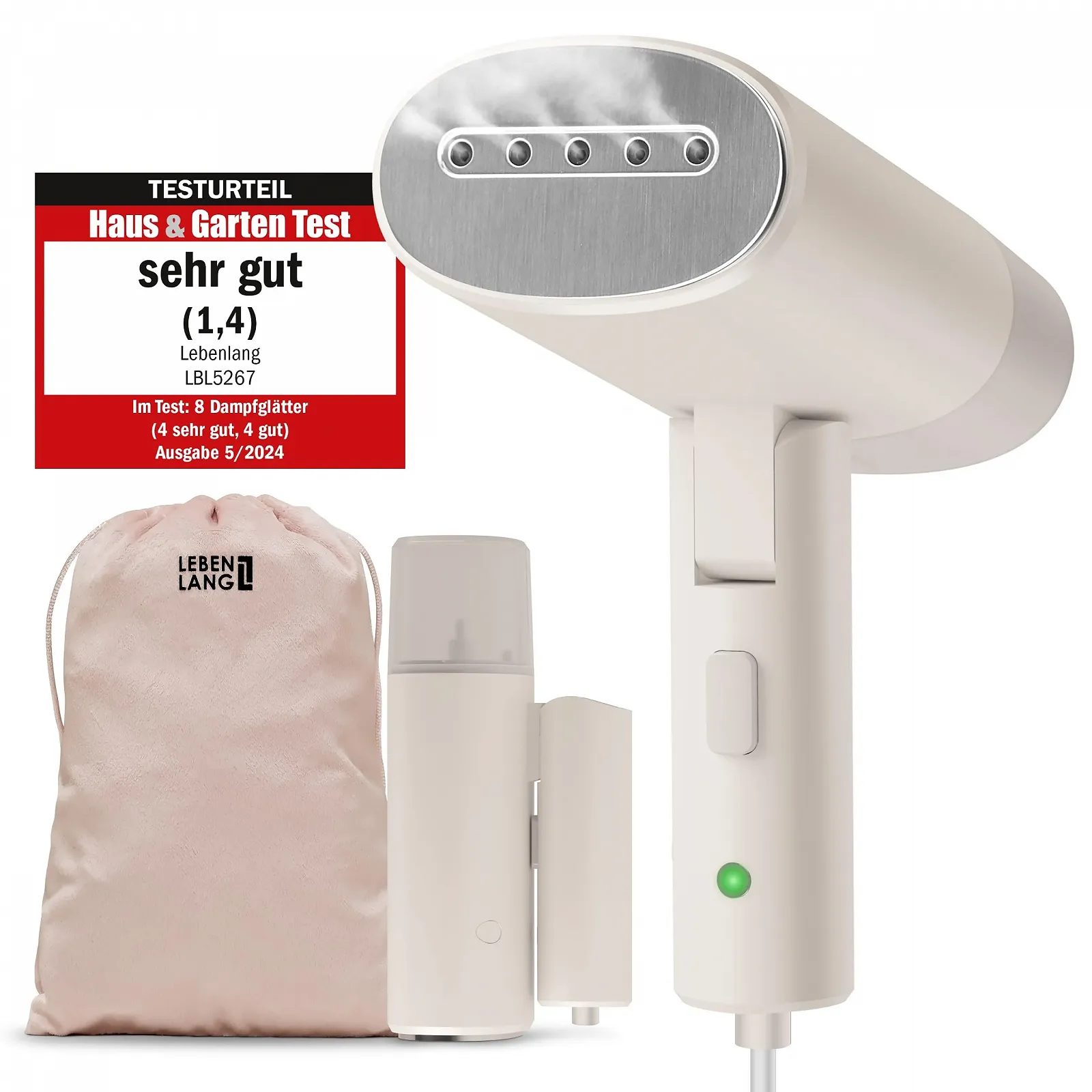 Відпарювач LEBENLANG Travel Compact Foldable 900 Вт White, фото №1