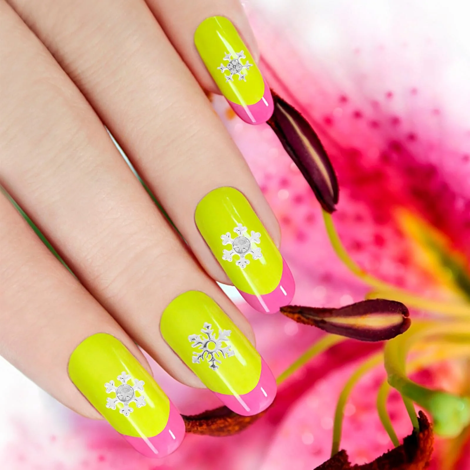 Украшения для ногтей Снежинка ERINGOGO, 60 шт., Золотые и серебряные блестящие украшения для ногтей, Мелкие украшения для ногтей для праздничных событий, фото №7