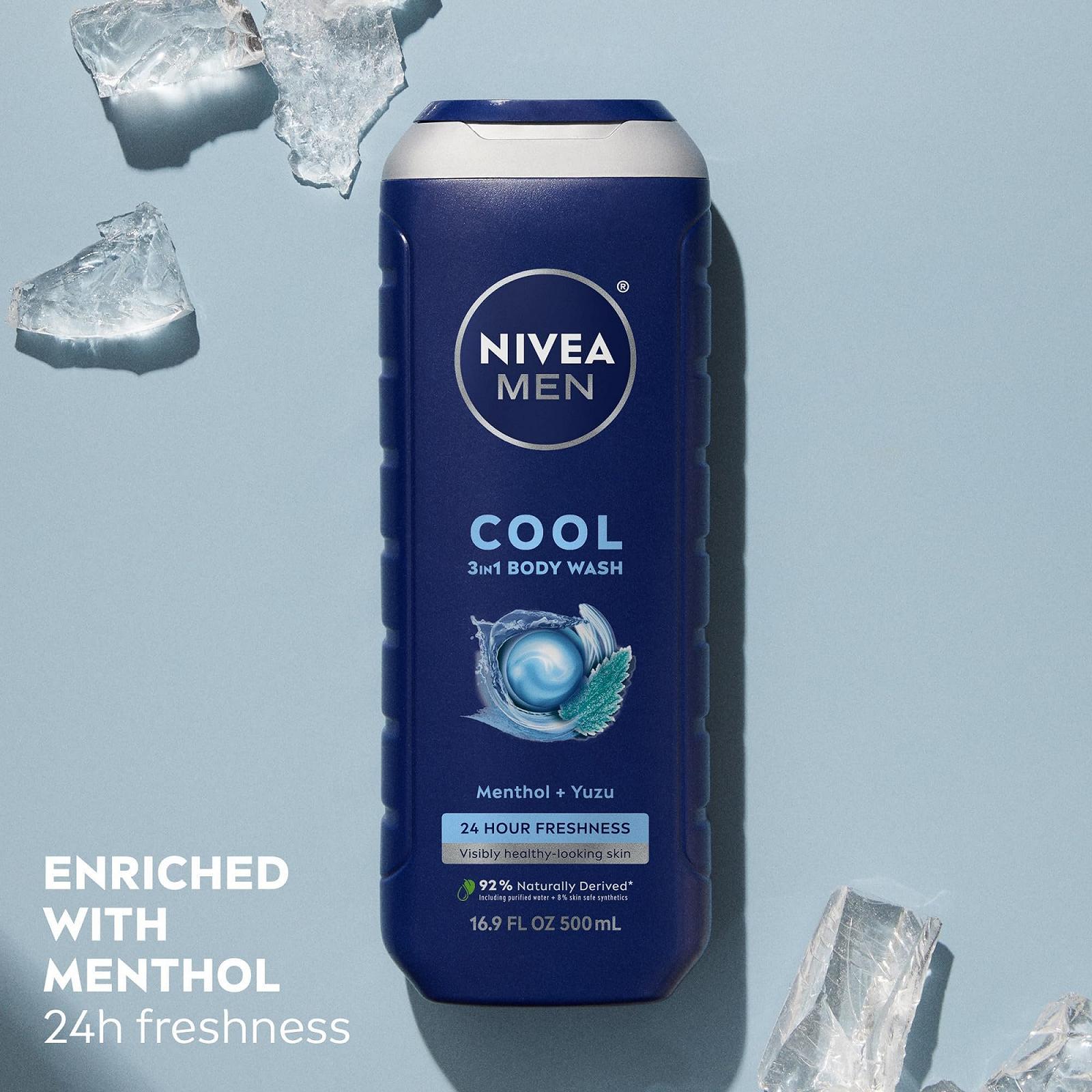 Гель для душу та волосся Nivea For Men Cool 16,9 унцій, фото №4