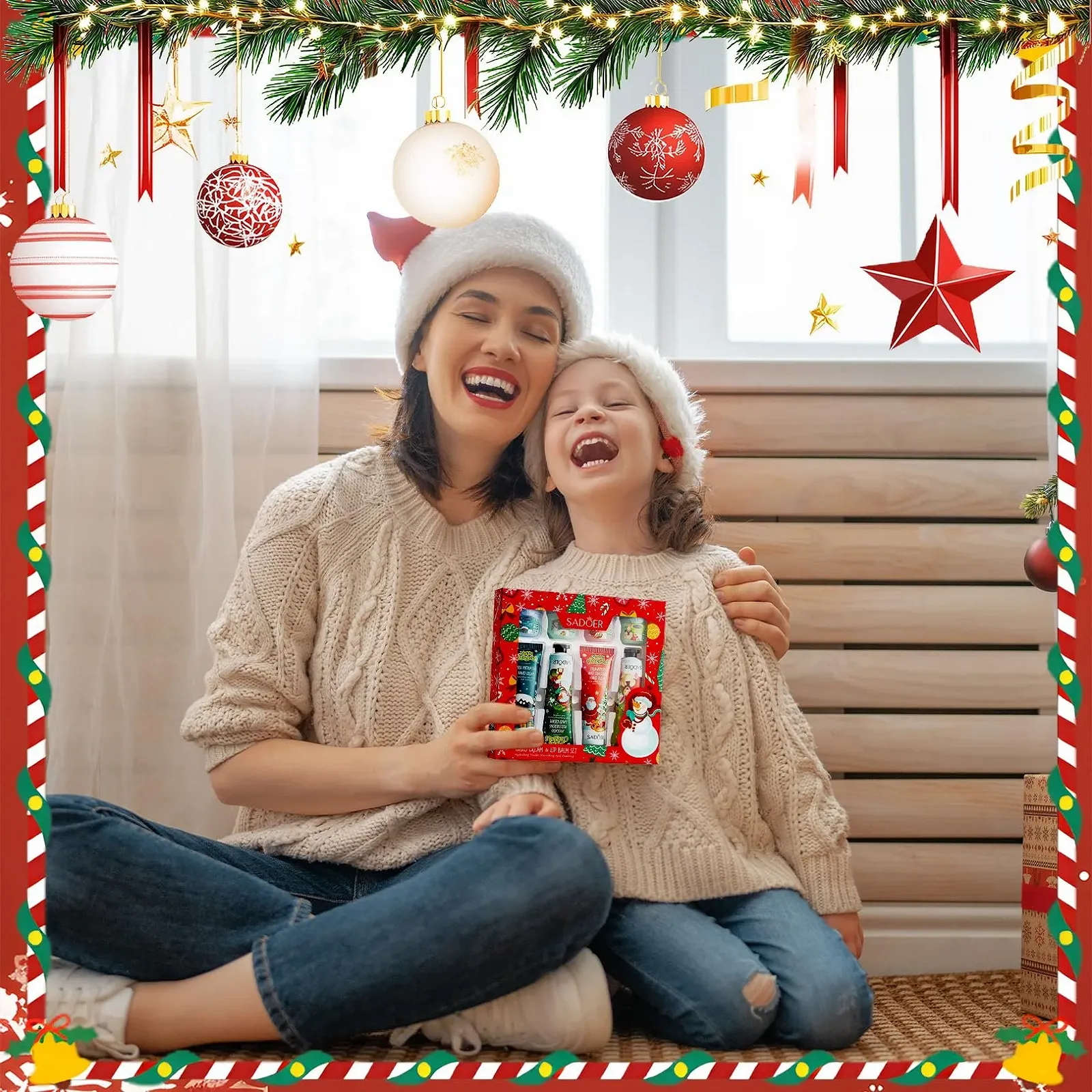 Набір для різдвяного догляду 8 штук, 4 x Міні-крем для рук, 4 x Догляд для губ, фото №6