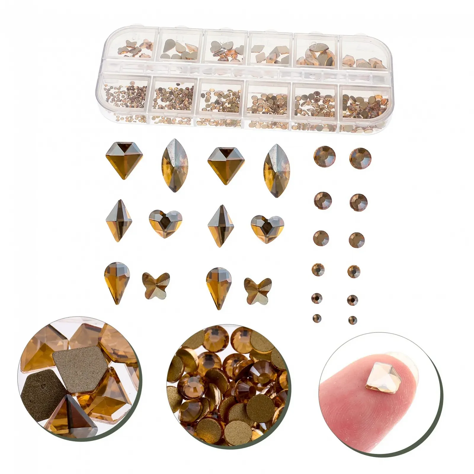 Кристаллы для ногтей MERRYHAPY 12gitter, плоская задняя часть, многофункциональные кристаллы для маникюра и аксессуаров, фото №3