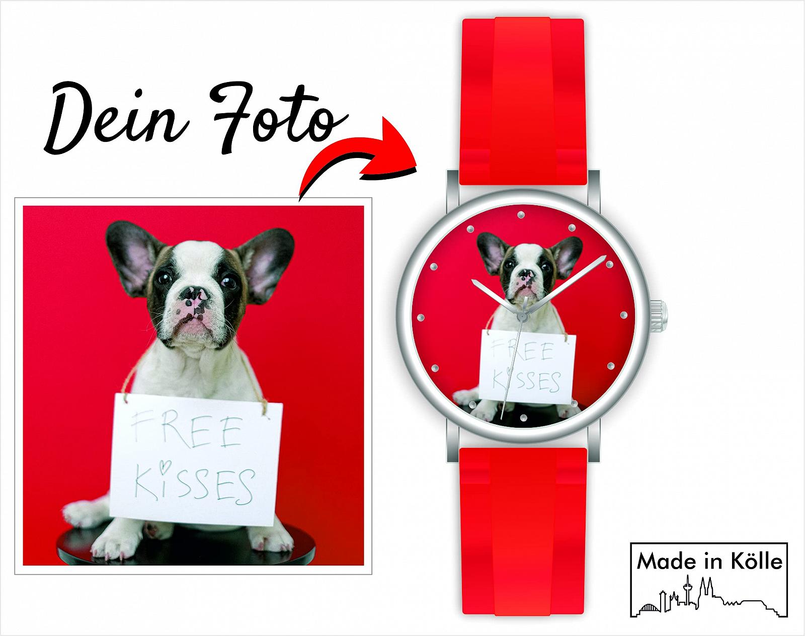 Годинник memories Персоналізований Подарунок 40 мм Силіконовий Ремінець срібний, фото №2