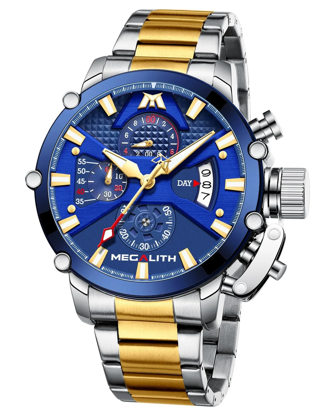 Чоловічий годинник-хронограф MEGALITH з великим циферблатом, аналоговий, водонепроникний, фото №1 Чоловічий годинник-хронограф MEGALITH з великим циферблатом, аналоговий, водонепроникний, фото №1