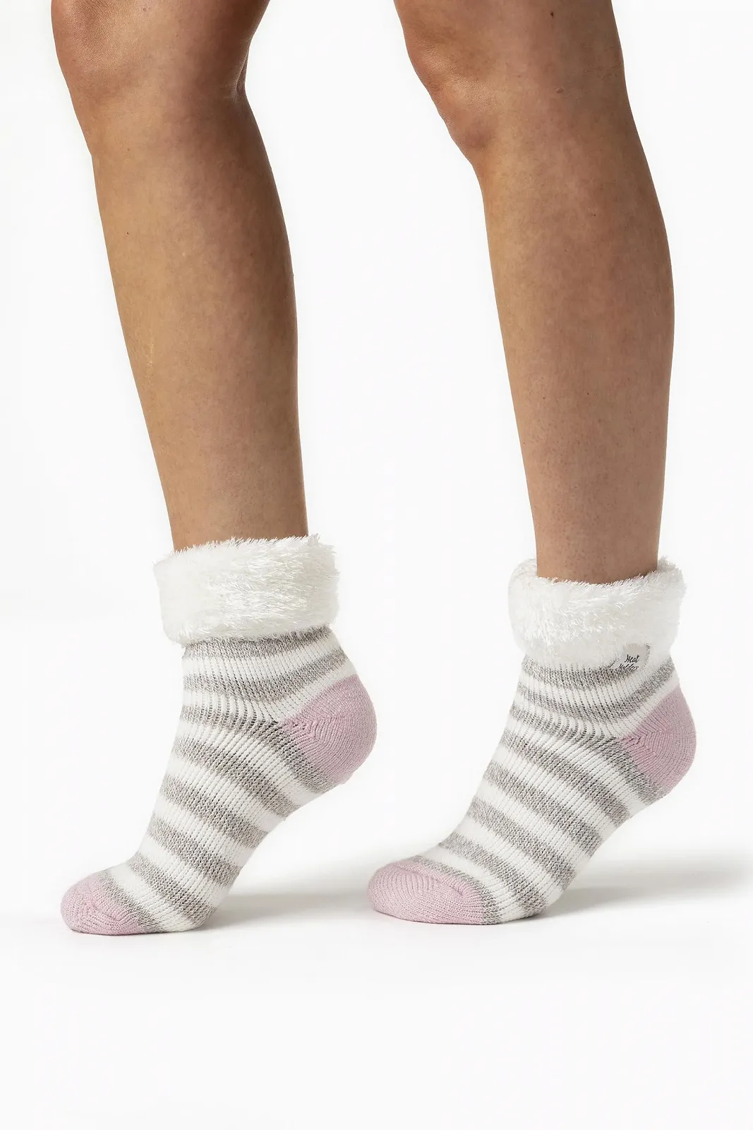 Теплые носки женские флисовые пушистые в полоску термоноски Heat Holders, фото №3