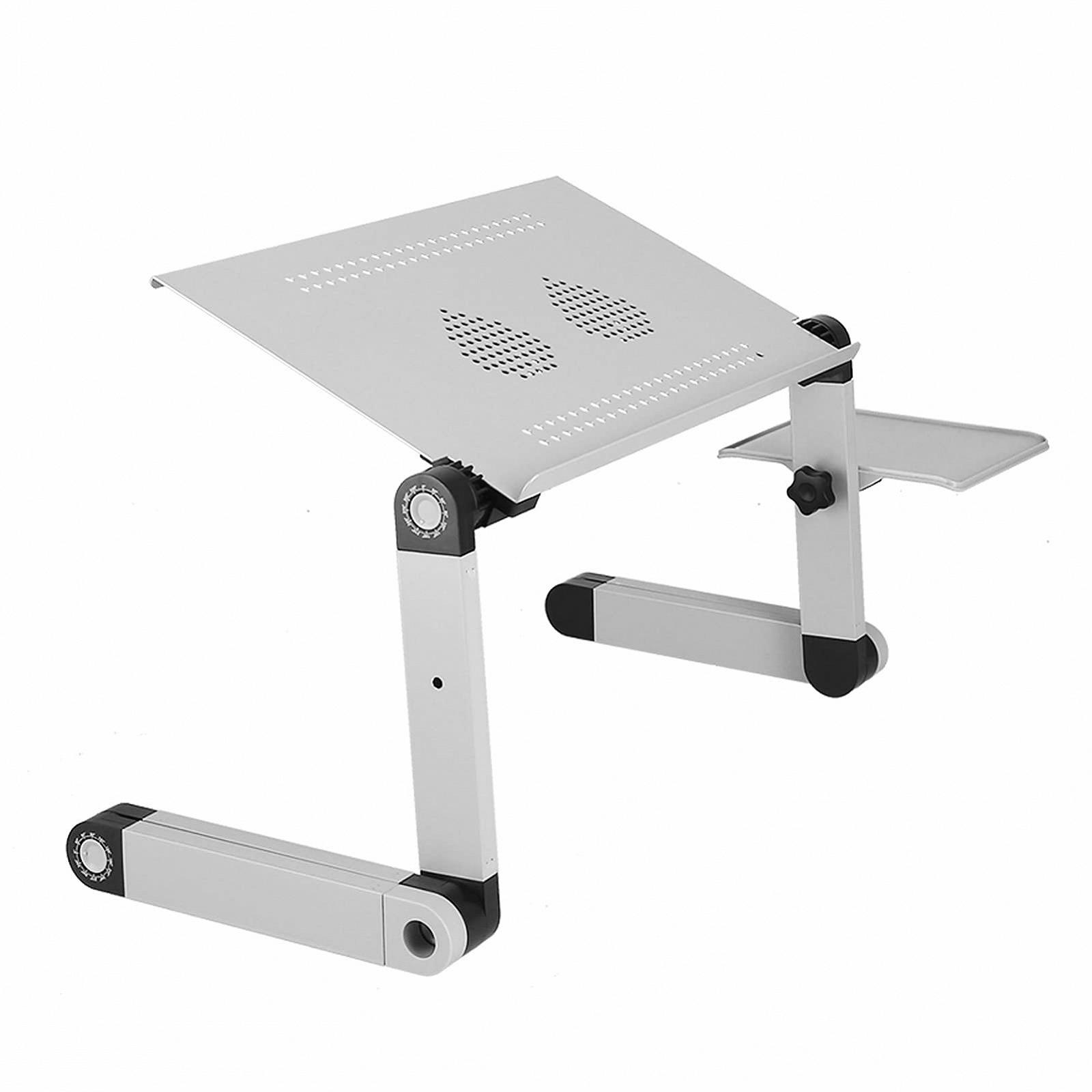 Регулируемый алюминиевый столик для ноутбука Denash с охлаждающим вентилятором для домашнего офиса Серебряный 16,5 x 10 дюймов Легкий складной столик для спальни, фото №5 Регулируемый алюминиевый столик для ноутбука Denash с охлаждающим вентилятором для домашнего офиса Серебряный 16,5 x 10 дюймов Легкий складной столик для спальни, фото №5