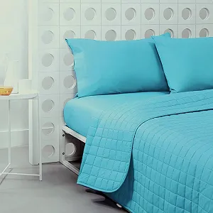 Покривало Bassetti Queen Весна Літо 90 GSM Бавовняна стьобана Покривало 220 x 260 см (1 Аніс) synthetic.ua - Фото 1