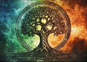 Пазл Ulmer Puzzleschmiede Tree of Life in Rune Circle Yggdrasil 1000 элементов synthetic.ua - Фото 1