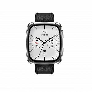 Смарт-годинник Amazfit Active 2, AMOLED-дисплей 1,75 дюйма, автономні карти з GPS, батарея на 10 днів, 160+ спортивних режимів, водонепроникний, монітор серцевого ритму та сну, чорний шкіряний ремінець synthetic.ua - Фото 1