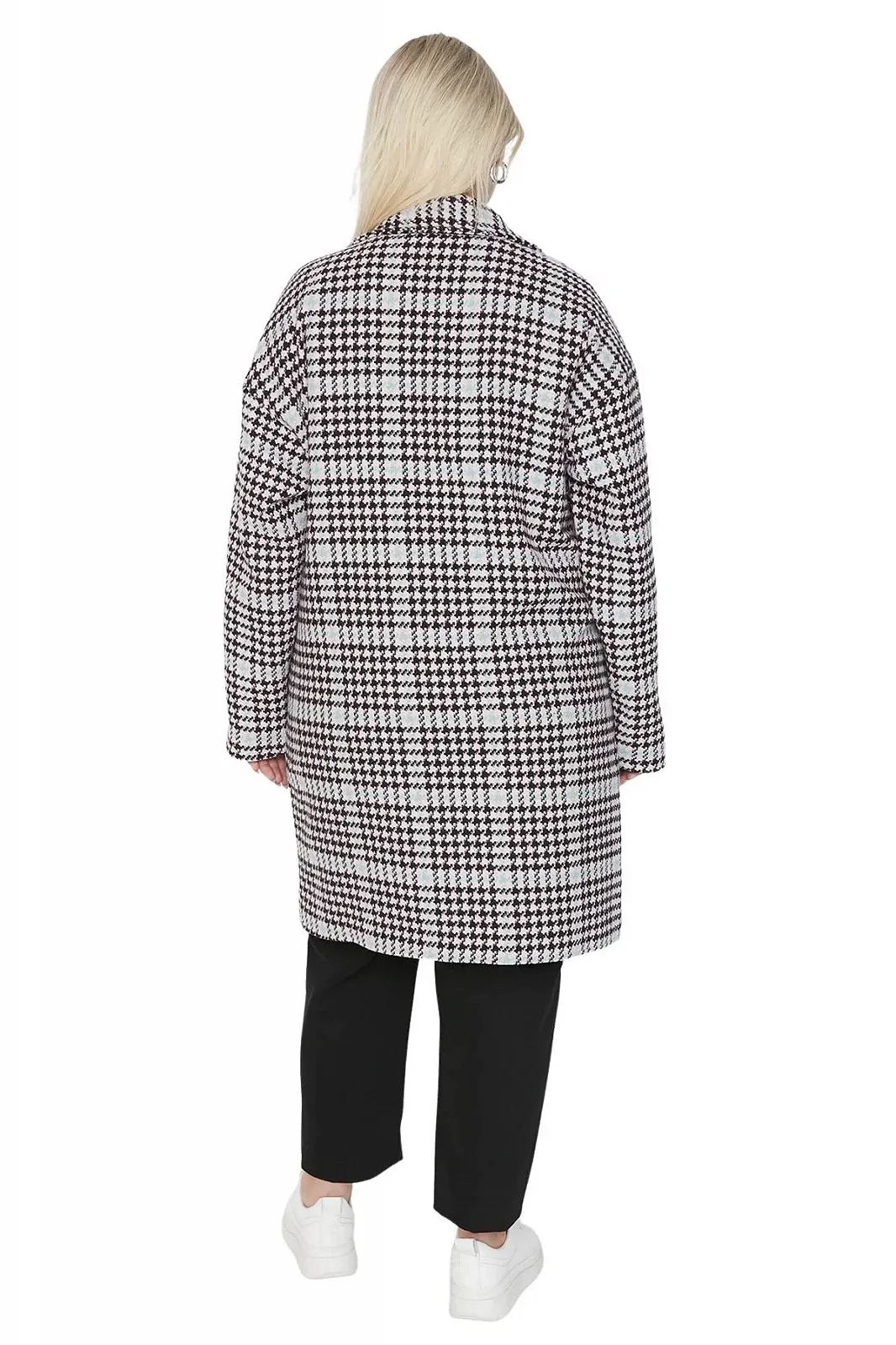 Пальто TRENDYOL Женское прямого кроя с длинными рукавами Plus Size Coat A-line Coat, фото №5 Пальто TRENDYOL Женское прямого кроя с длинными рукавами Plus Size Coat A-line Coat, фото №5
