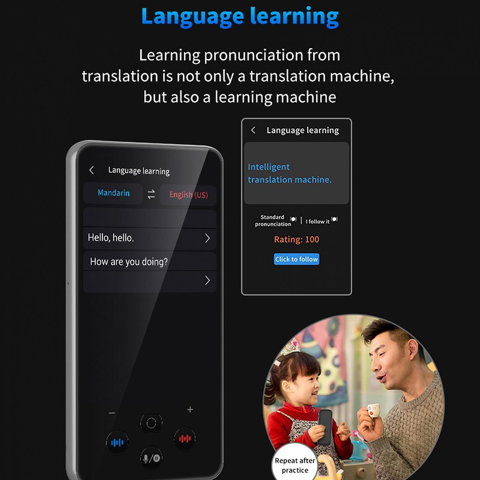 Перекладач мови Голосовий, 138 мов, 2-сторонній інтелектуальний, 3.97-дюймовий AI, фото №8 Перекладач мови Голосовий, 138 мов, 2-сторонній інтелектуальний, 3.97-дюймовий AI, фото №8