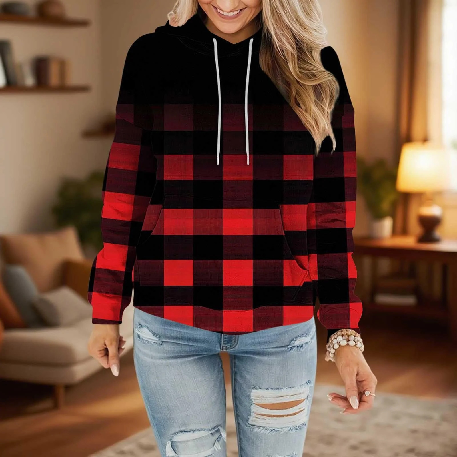 Худи Komiseup Oversized Винтажный Полосатый Принт 04, фото №2