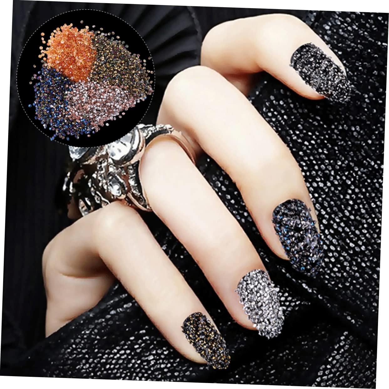 Стразы Тип PLAFOPE Микроцирконы для маникюра 4шт Радужный, Шампань, фото №9