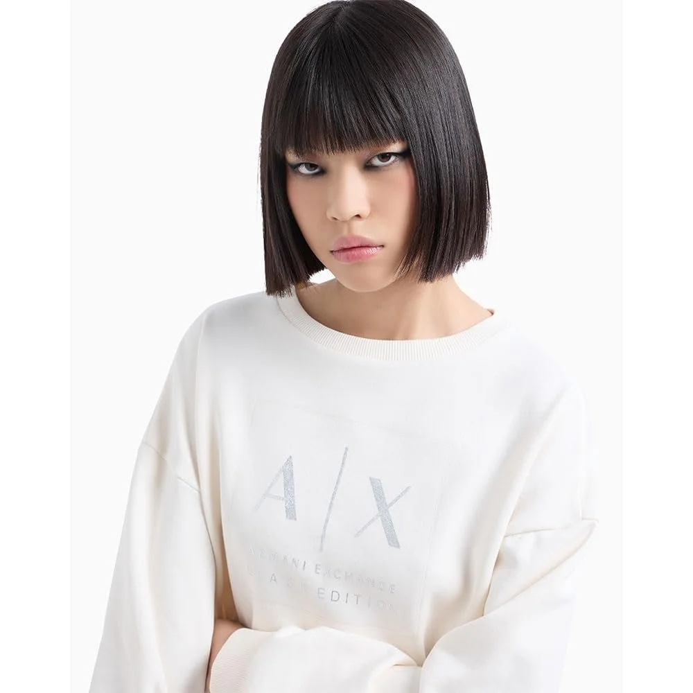 Женская Толстовка Armani Exchange Sustainable, Black Edition, Круглый Вырез Черный, фото №5 Женская Толстовка Armani Exchange Sustainable, Black Edition, Круглый Вырез Черный, фото №5